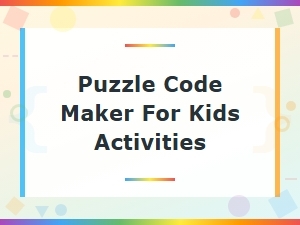 Fun Puzzle Code Maker for Kids Activities and Creative Designs